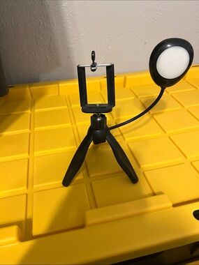 Small Tripod with Clip-On LED Light